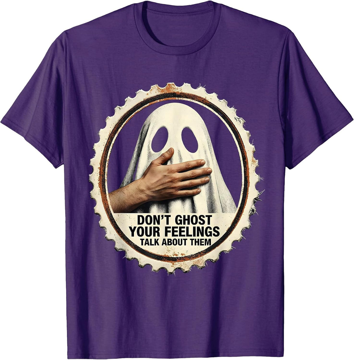 Don't Ghost Your Feelings Talk About Them Mental Health T-Shirt - Purple