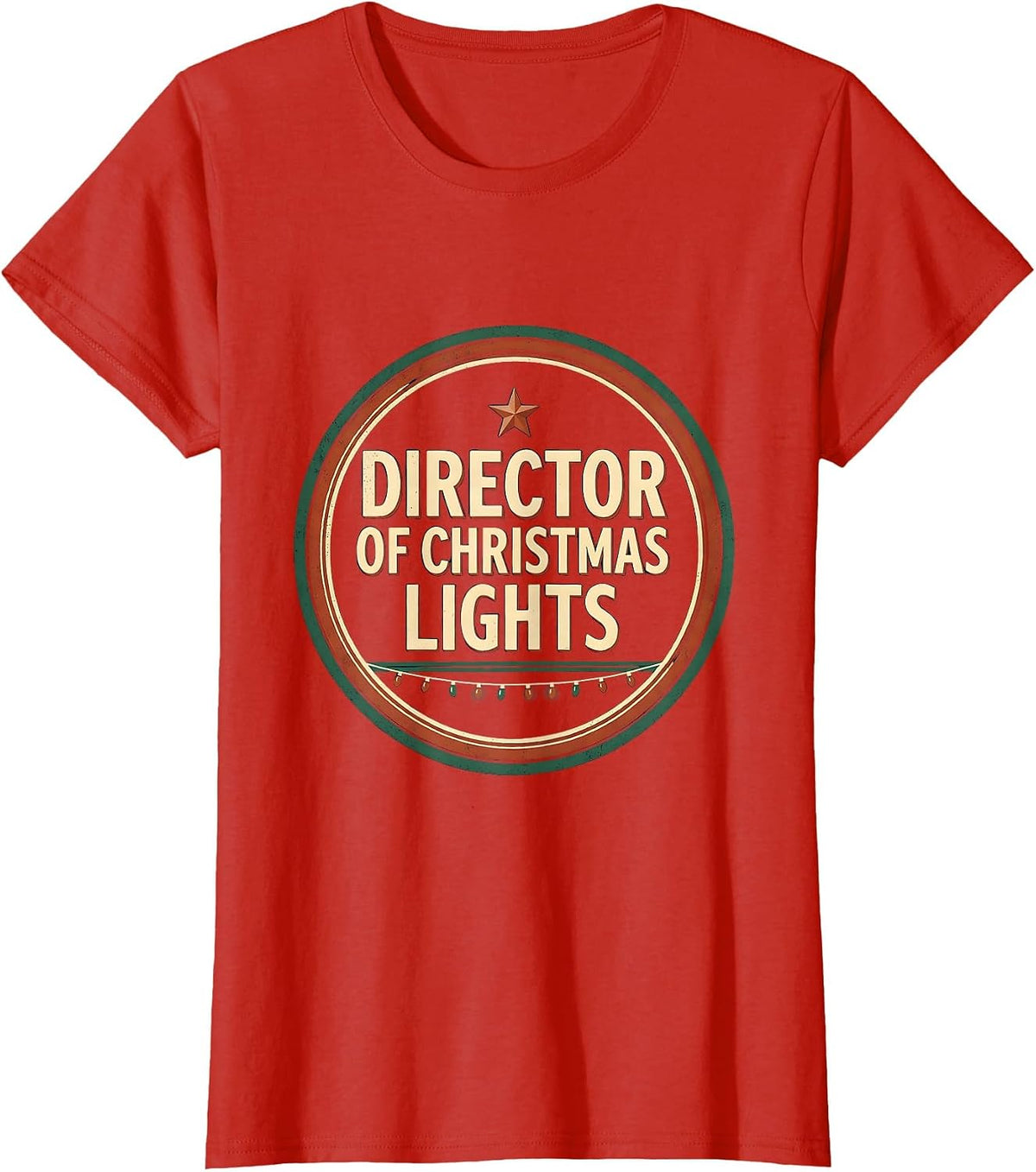 Women's Director Of Christmas Lights Vintage Funny Family Matching T-Shirt - Red