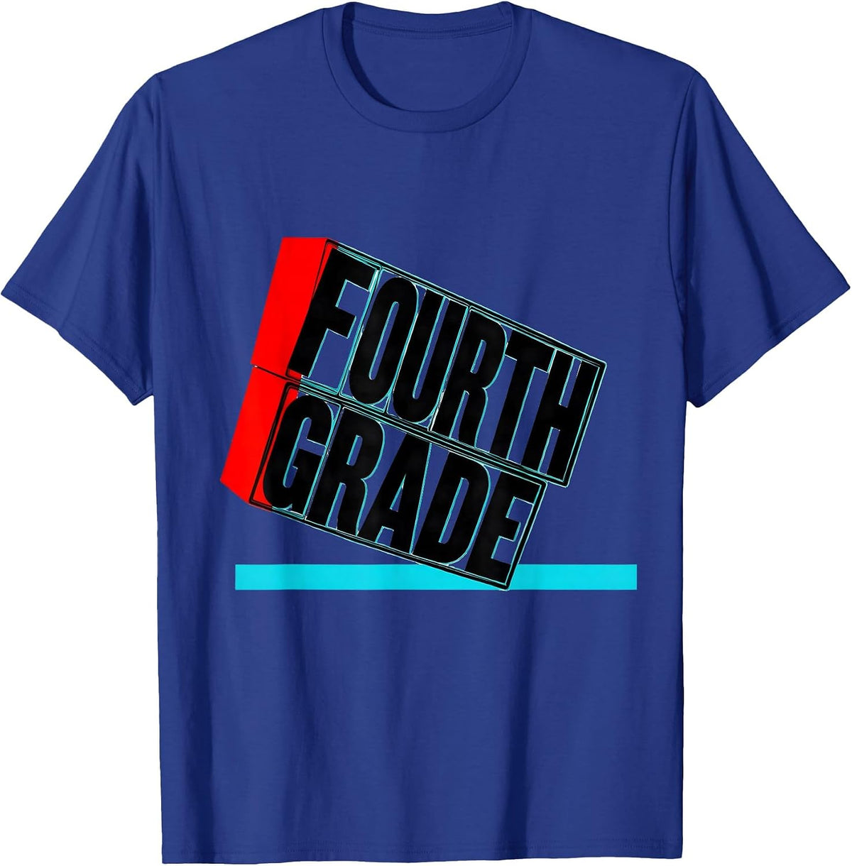 Men's Fourth Grade Retro Teacher Student Back To School T-Shirt - Royal Blue