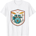 Men's I Play Drums In Service To Jesus Christian Drummer Worship T-Shirt - White