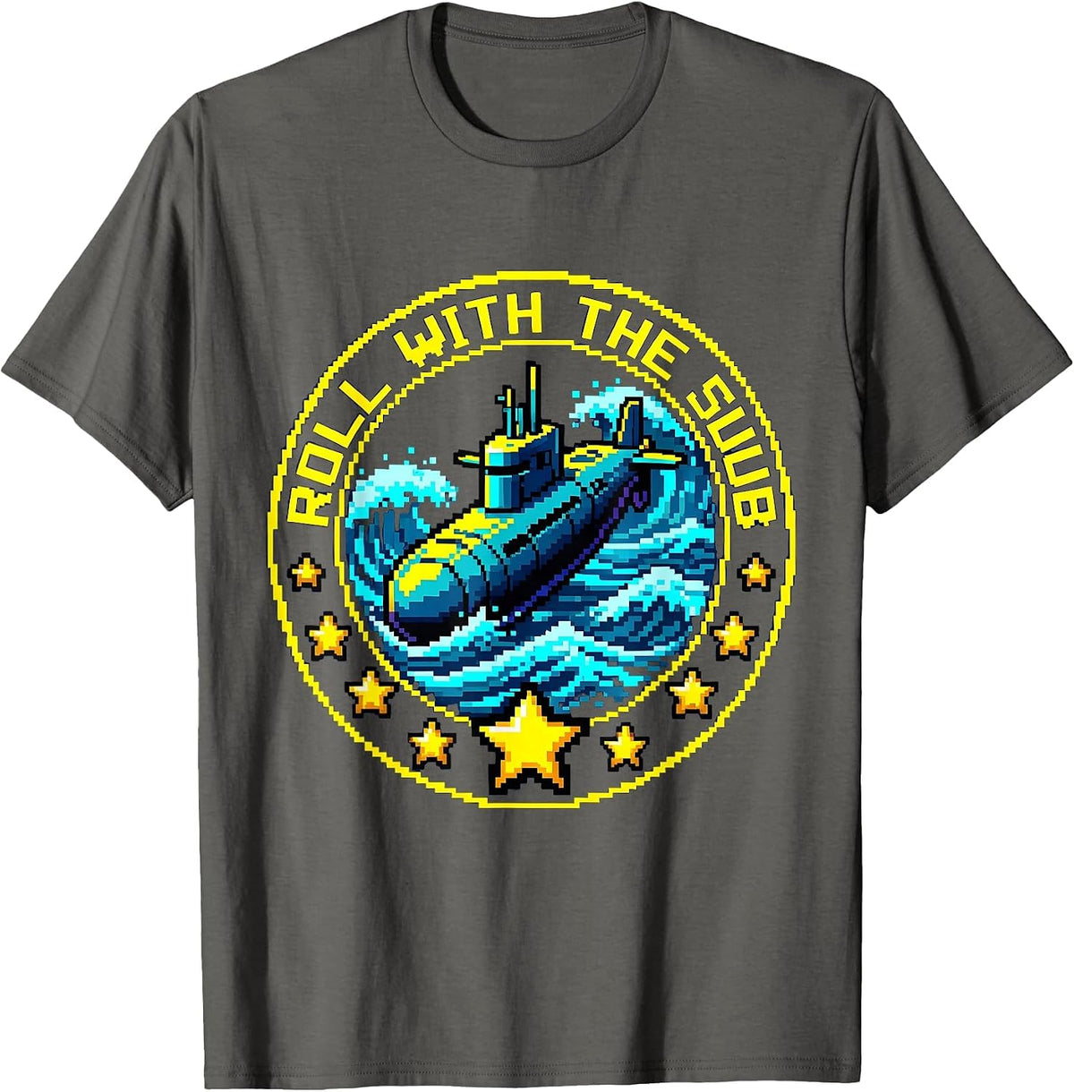 Roll with the Sub Substitute Teacher Design T-Shirt - Asphalt Grey