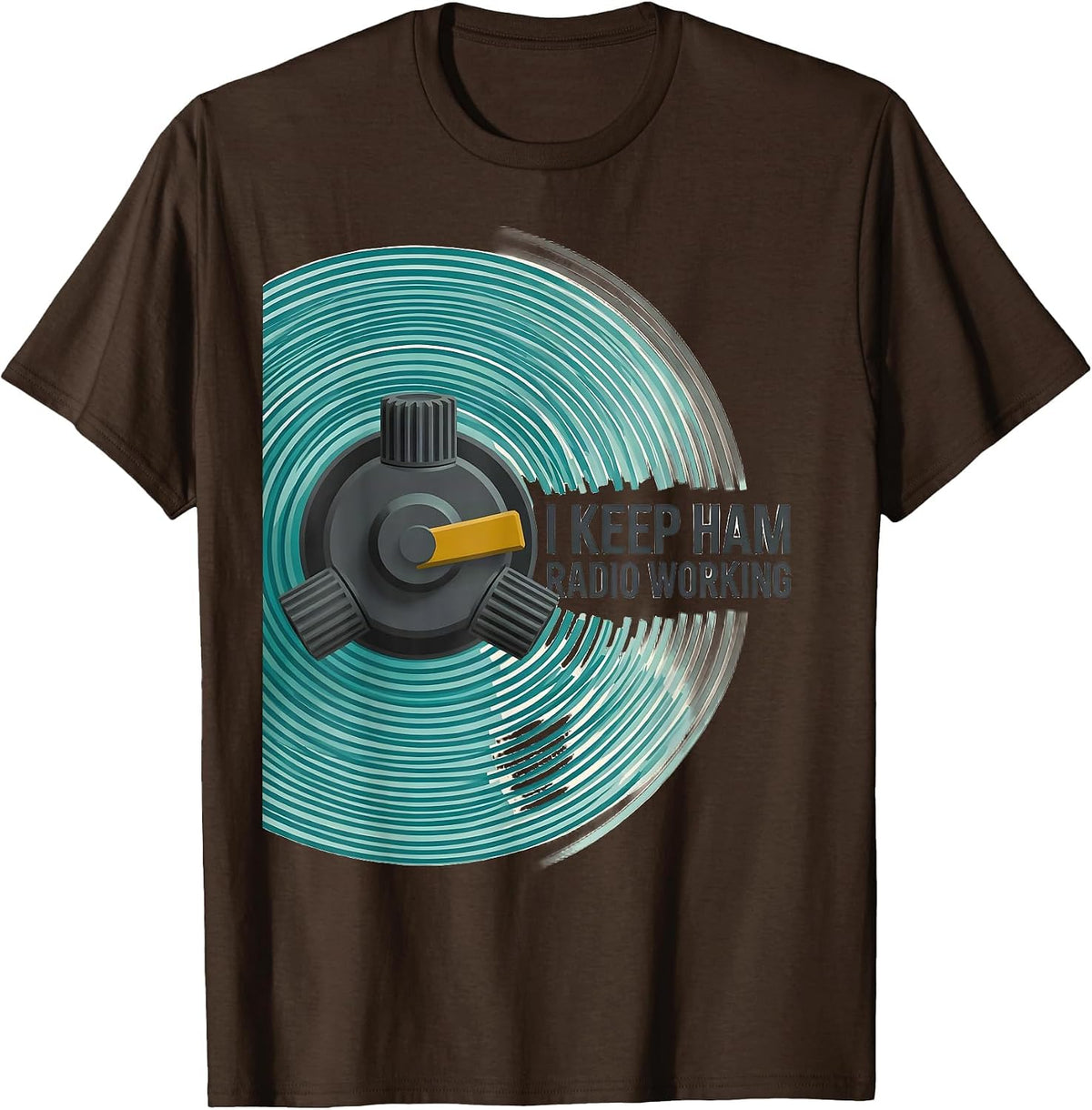 I Keep Ham Radio Working Midcentury Modern Ham Radio T-Shirt - Brown