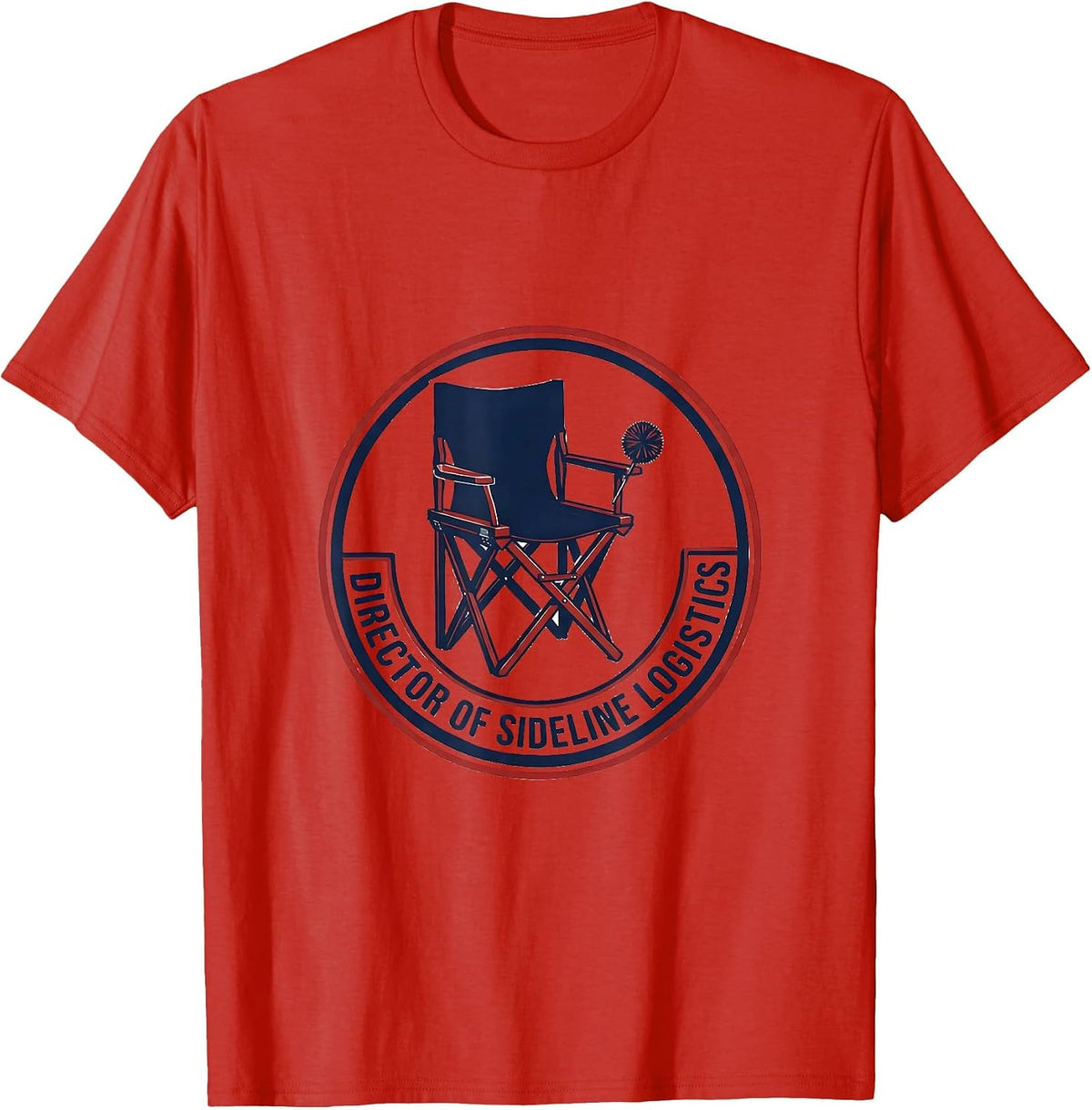 Men's Director of Sideline Logistics Cheer Mom Dad Game Day Spirit T-Shirt - Red