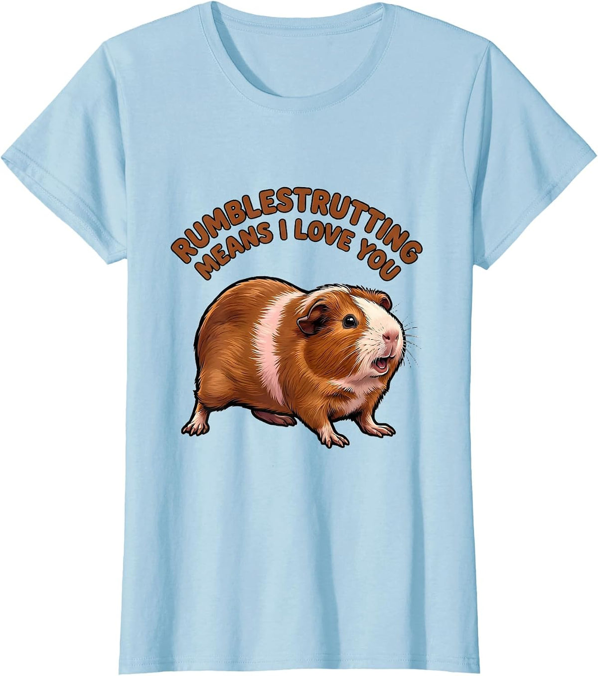 Women's Rumblestrutting Means I Love You Funny Guinea Pig Pet Lover T-Shirt - Baby Blue