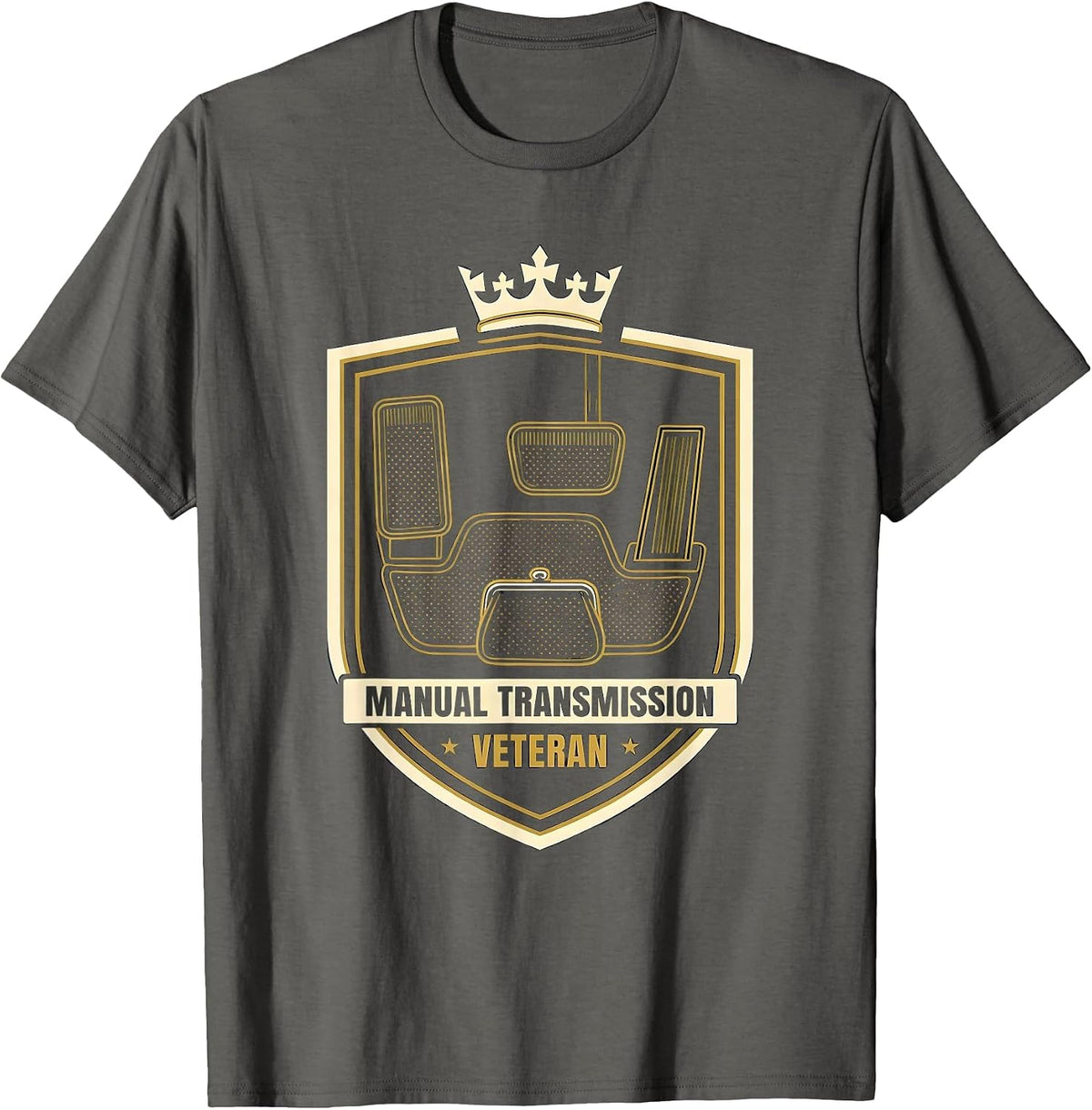 Men's Manual Transmission Veteran Classic Car Guy Stick Shift T-Shirt - Asphalt Grey