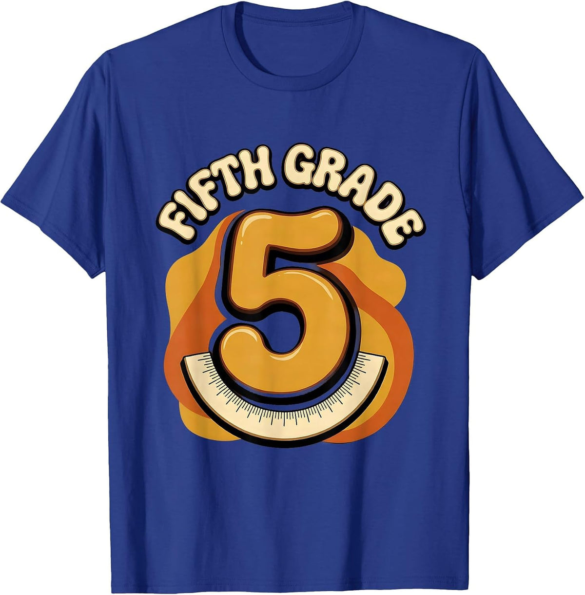 Men's Fifth Grade Retro 70s Back To School Teacher Student T-Shirt - Royal Blue