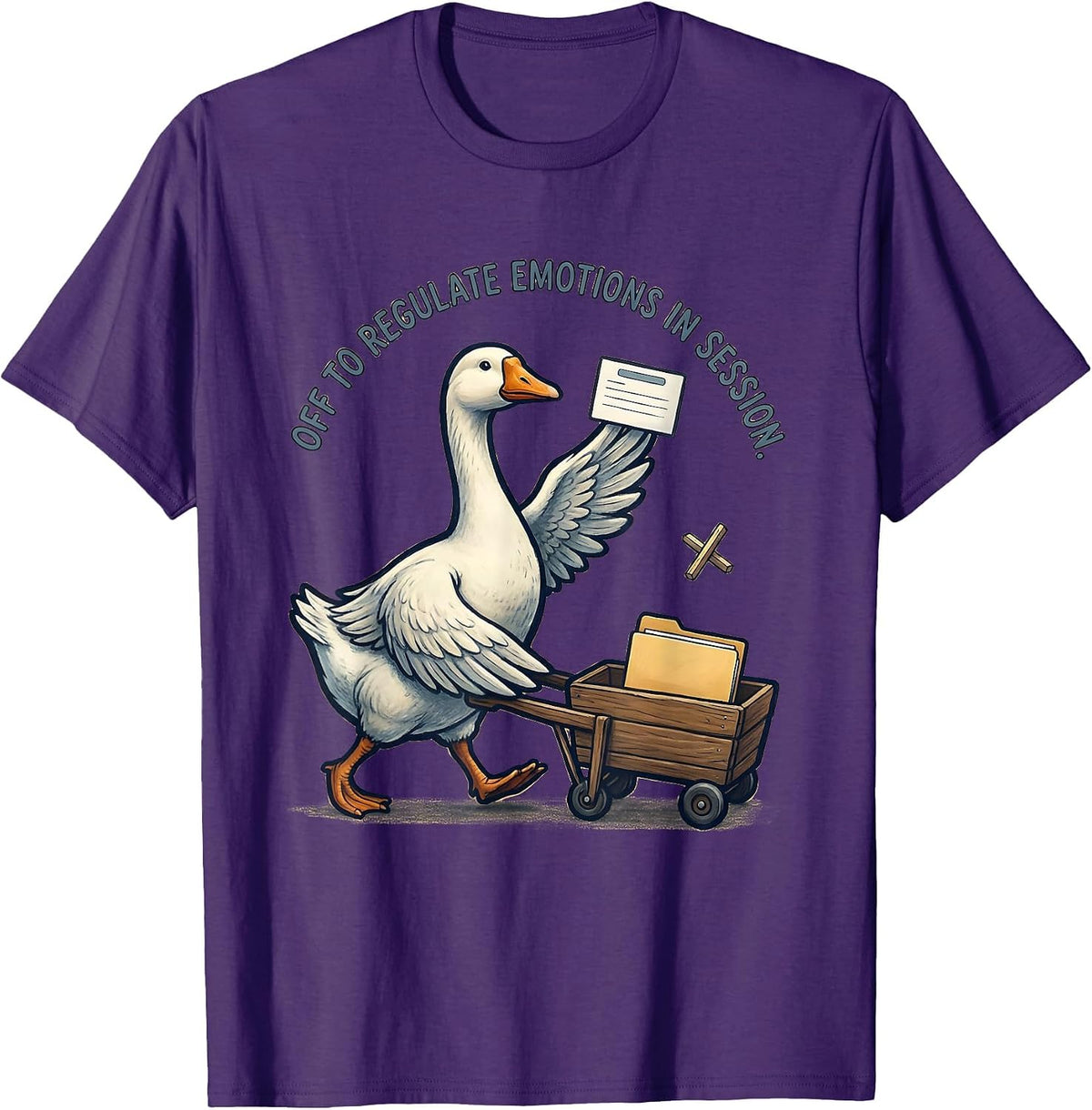 Men's Off To Regulate Emotions In Session Funny Mental Health T-Shirt - Purple