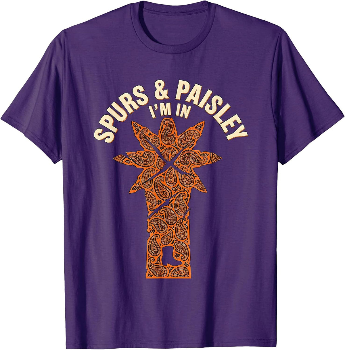 Men's Spurs & Paisley I'm In Western Cowgirl Rodeo Lifestyle T-Shirt - Purple