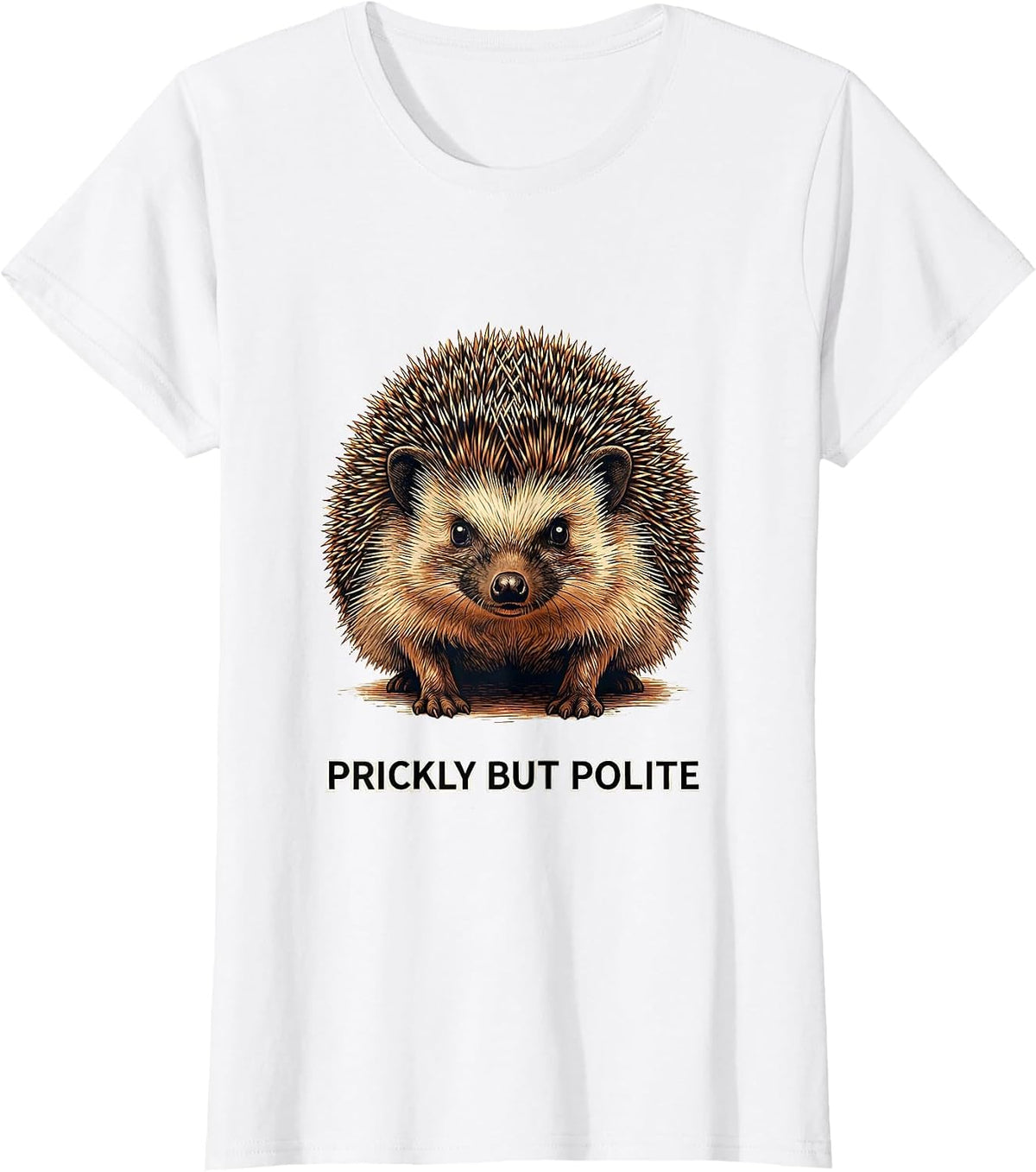 Prickly But Polite Funny Hedgehog Lover Humor T-Shirt - White