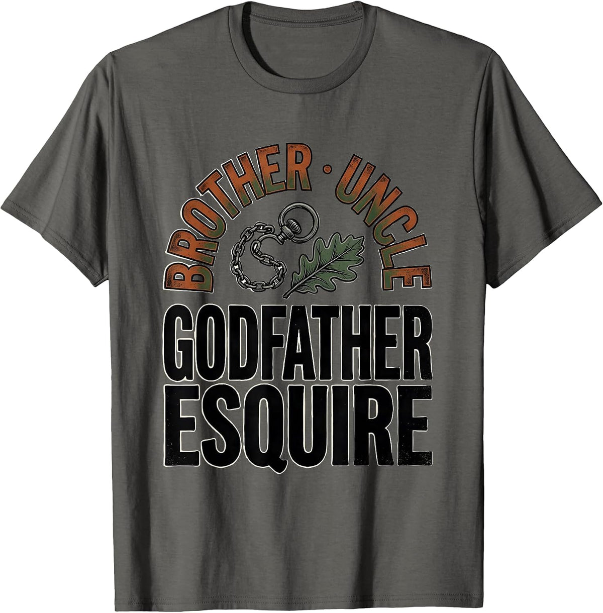 Brother Uncle Godfather Esquire Vintage Funny Uncle Pride T-Shirt - Asphalt Grey