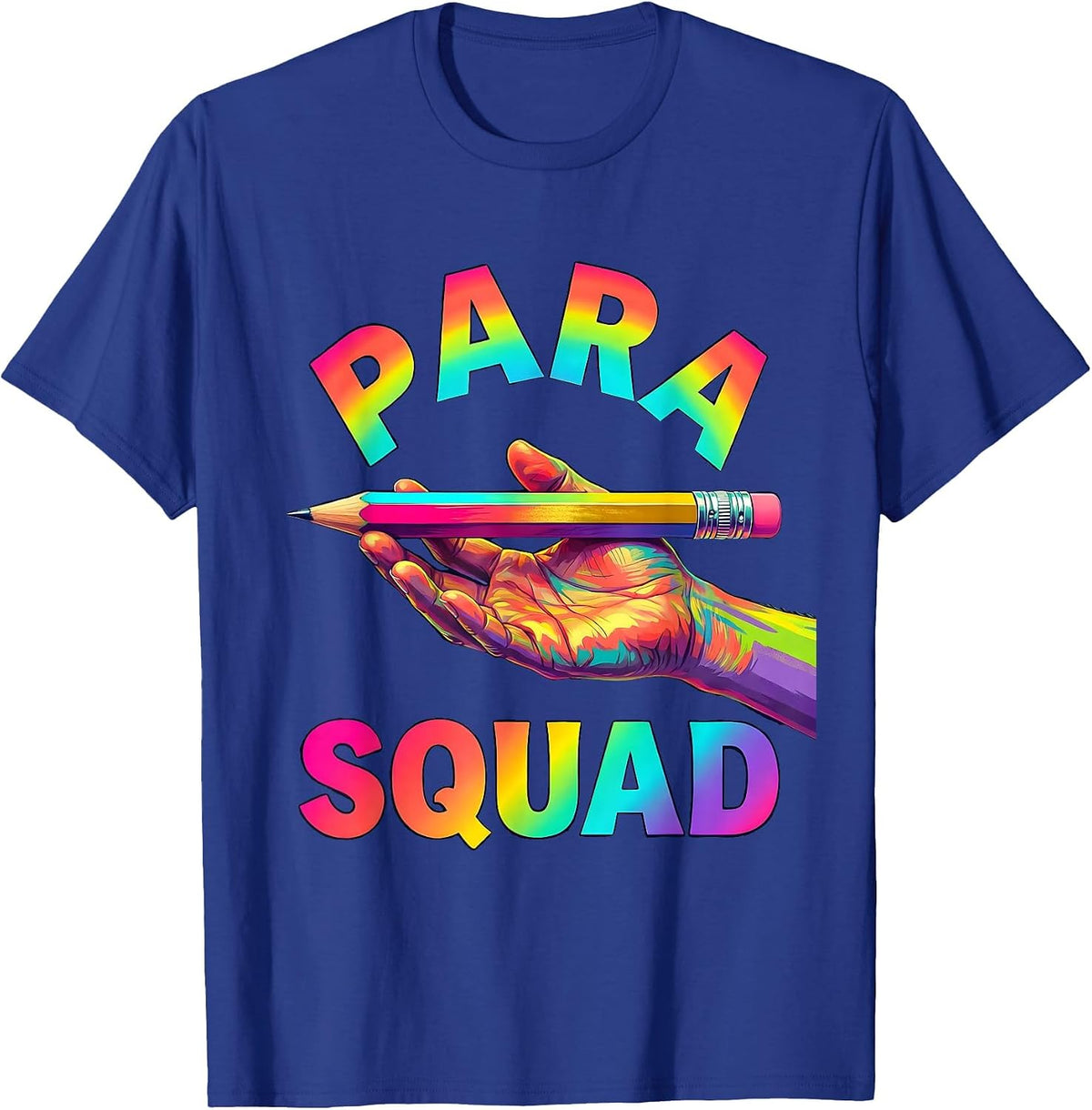 Men's Para Squad Colorful Paraprofessional School Aide Teacher T-Shirt - Royal Blue