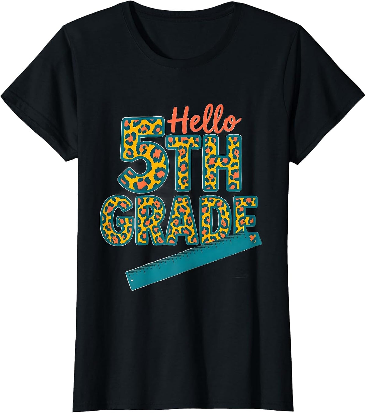 Hello 5th Grade Kids Girl Teacher Back To School 2026 T-Shirt - Black