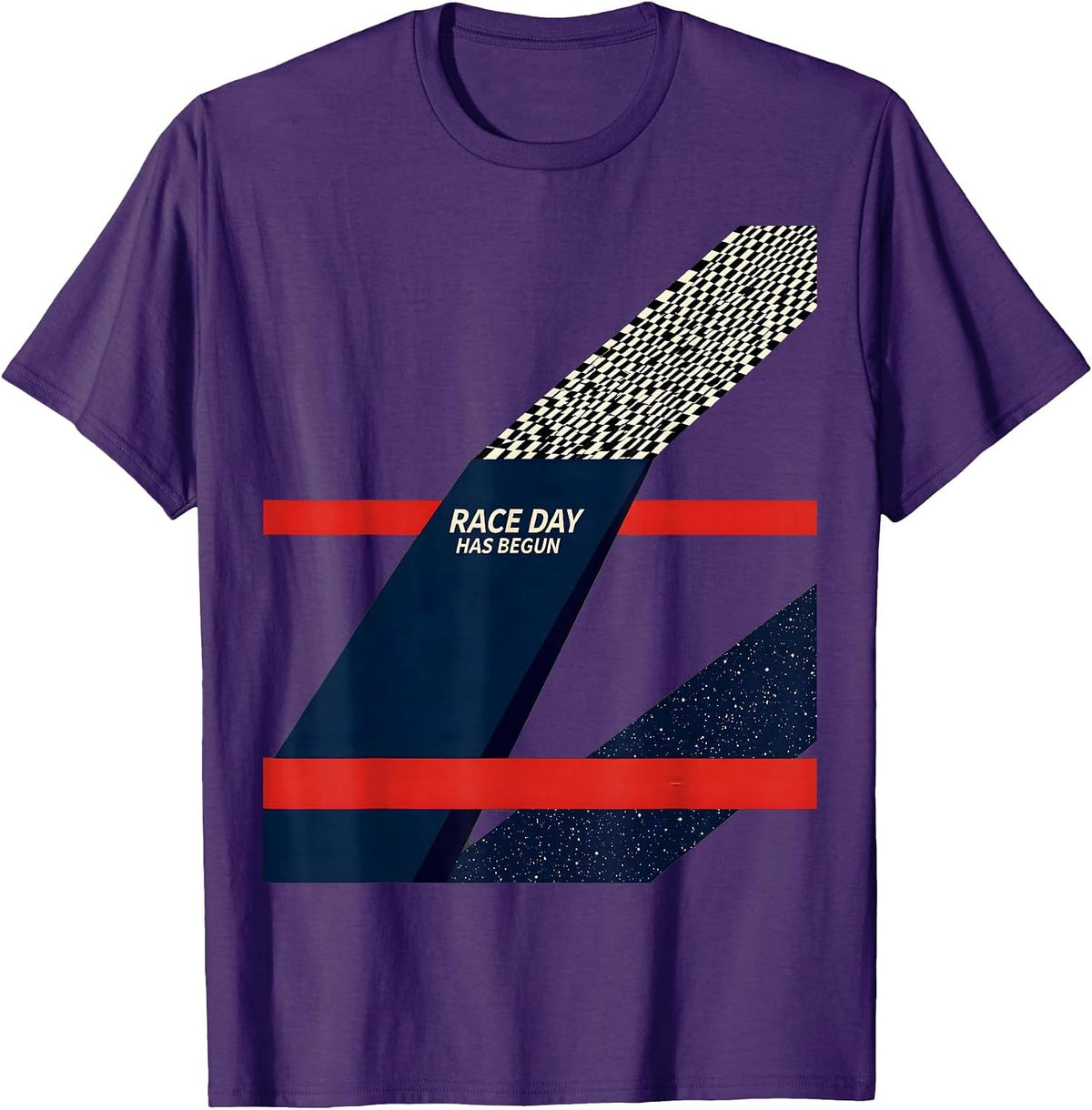Men's Race Day Has Begun Constructivist Patriotic Motorsports Fan T-Shirt - Purple
