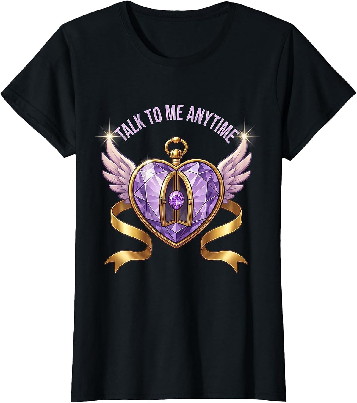 Women's Talk To Me Anytime School Counselor Design T-Shirt - Black