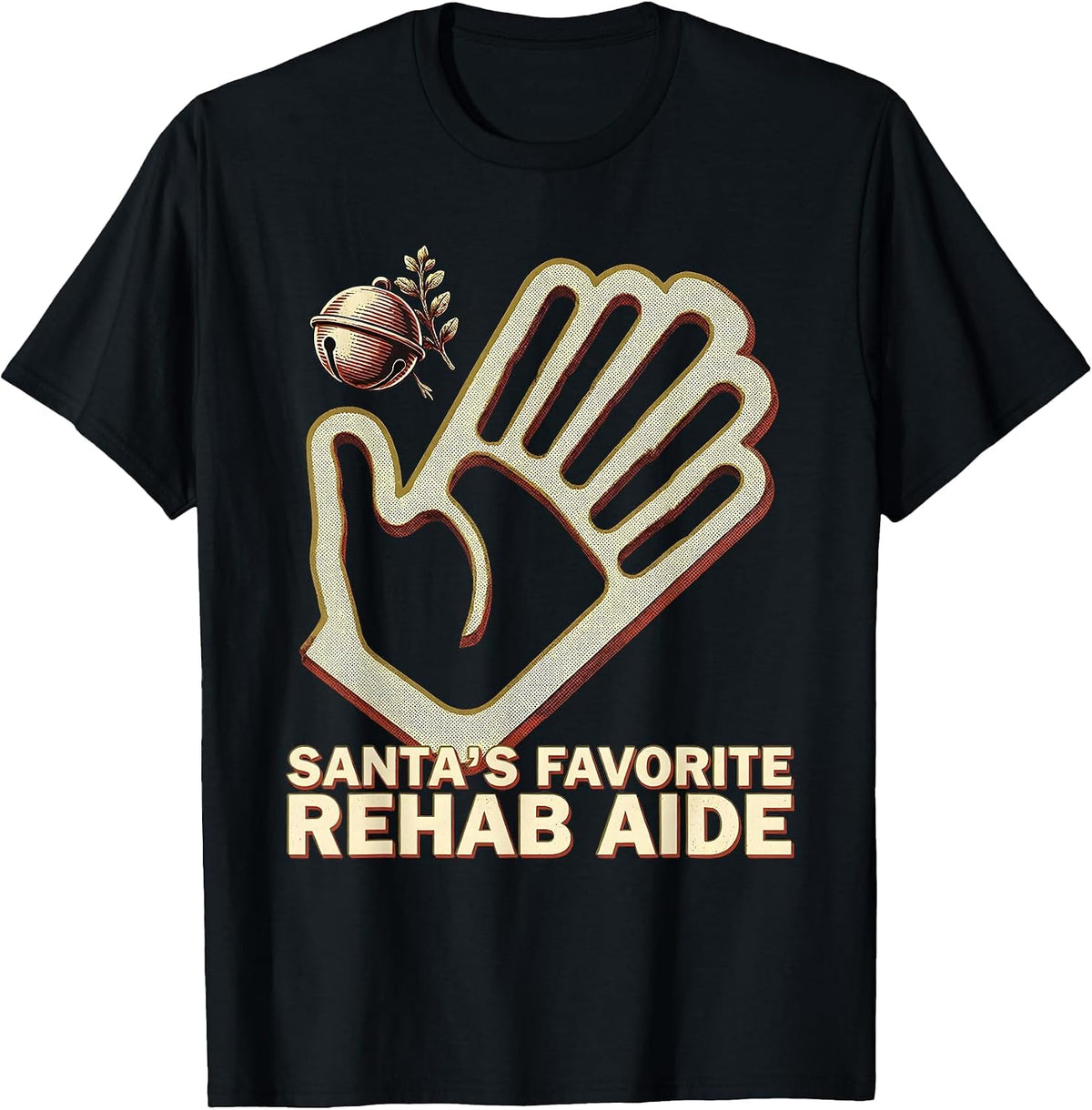 Men's Santa's Favorite Rehab Aide Funny Physical Therapy Christmas T-Shirt - Black