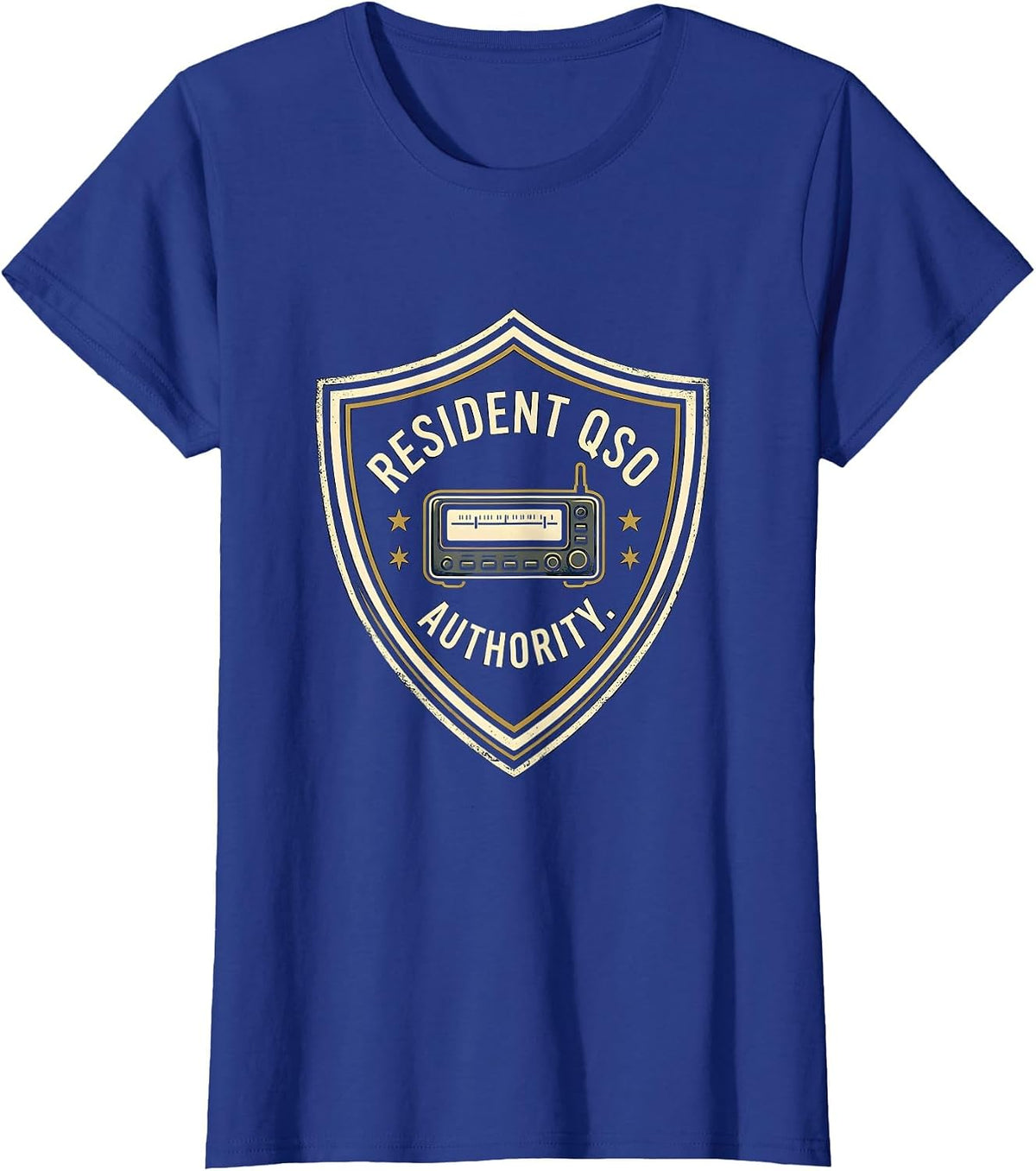 Women's Resident QSO Authority Funny Ham Radio Operator Hobbyist T-Shirt - Royal Blue