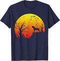 Pitbull Halloween Dog Funny Vintage Pitbull Dad Mom T-Shirt - Navy Blue