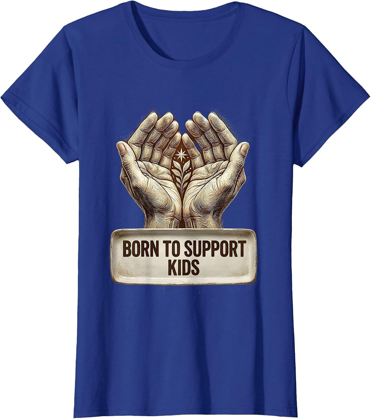Women's Born to Support Kids Paraprofessional Design T-Shirt - Royal Blue