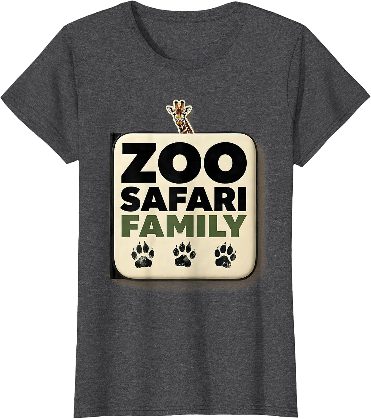 Women's Zoo Safari Family Playful Family Birthday Zoo Trip Matching T-Shirt - Dark Heather Grey