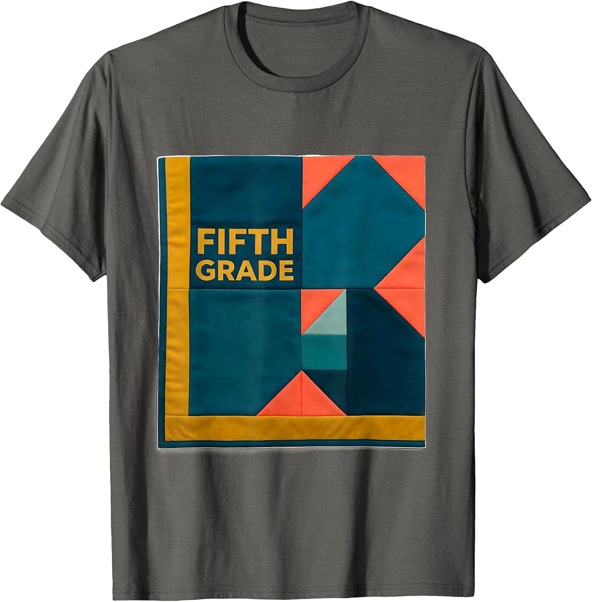 Fifth Grade Retro Teacher Student Back To School T-Shirt - Asphalt Grey