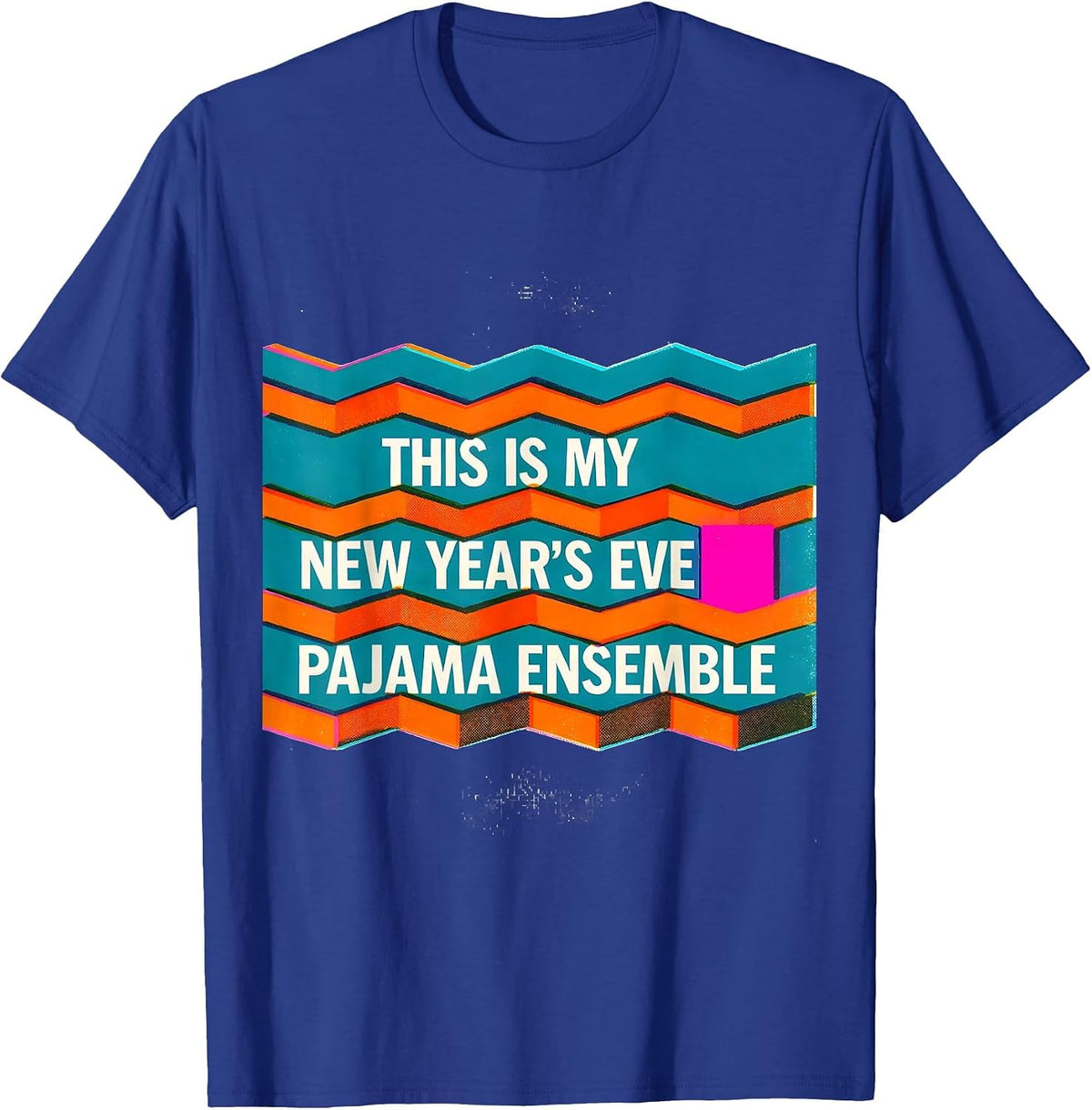 Men's This Is My New Year's Eve Pajama Ensemble Risograph T-Shirt - Royal Blue