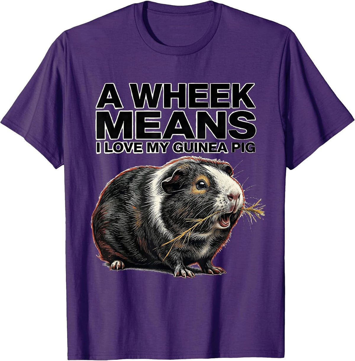 Men's A Wheek Means I Love My Guinea Pig Funny Cavy Lover Gift T-Shirt - Purple