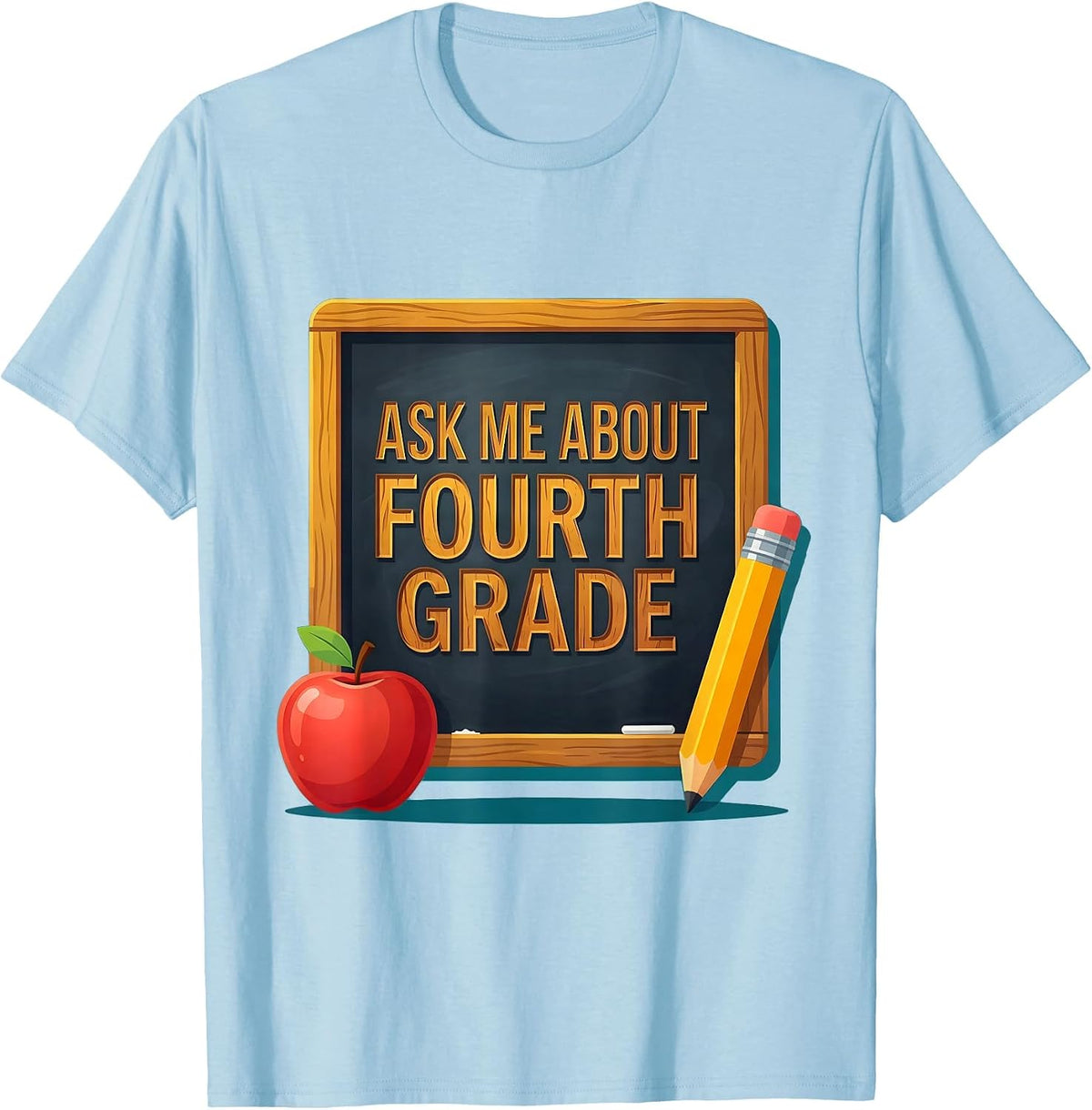 Men's Ask Me About Fourth Grade Teacher Design T-Shirt - Baby Blue