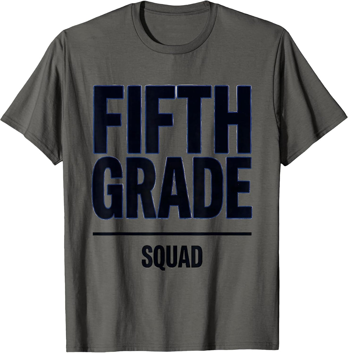 Men's Fifth Grade Squad Cheerful Back to School Teacher Student T-Shirt - Asphalt Grey