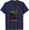 Have Yourself A Llama Christmas Funny Llama Lover Holiday T-Shirt - Navy Blue