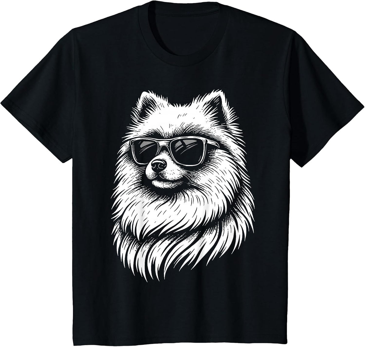 Pomeranian Sunglasses T-Shirt - Black