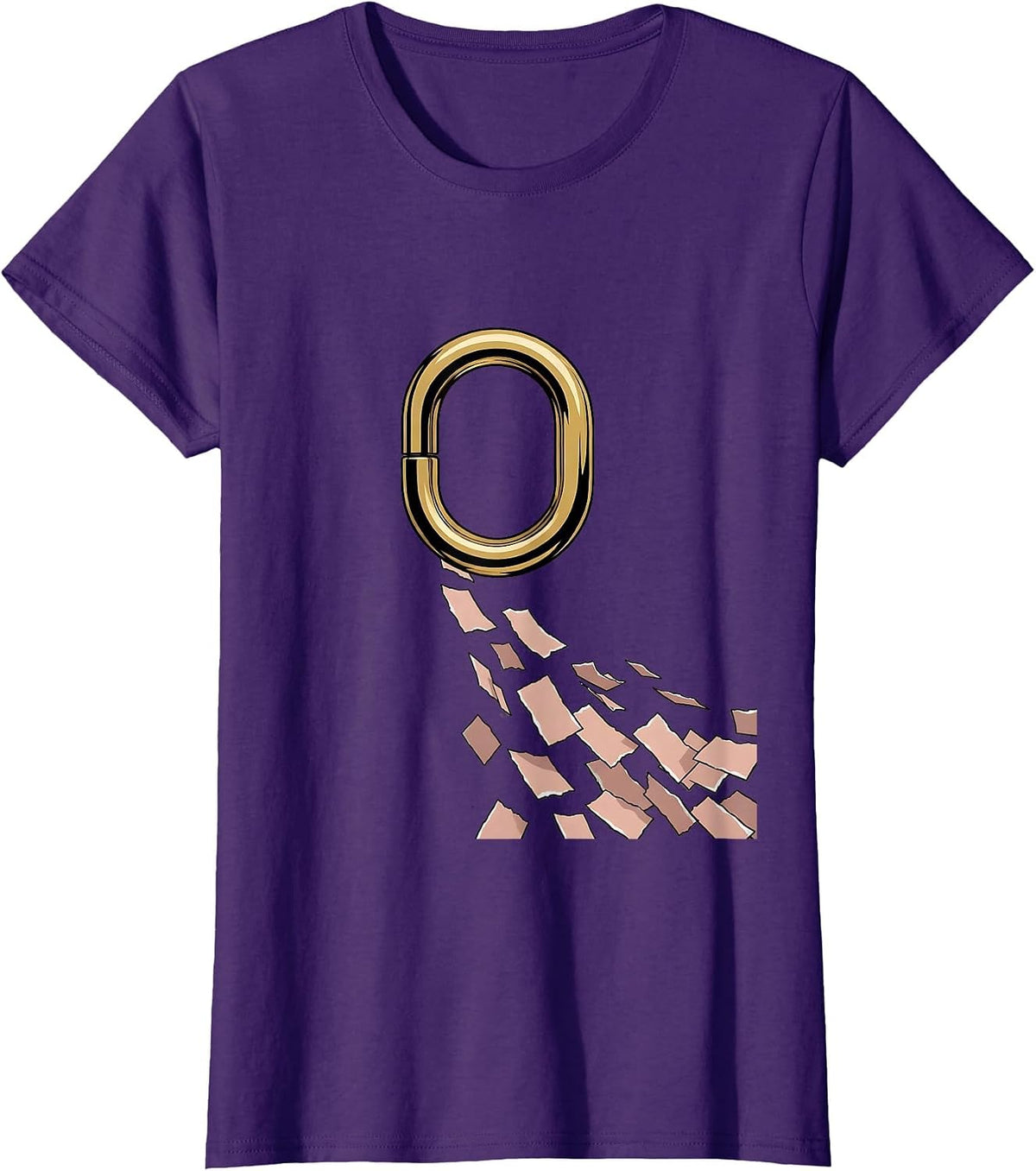 Women's Gold Hoop Lock Black Women Pride Sisterhood T-Shirt - Purple