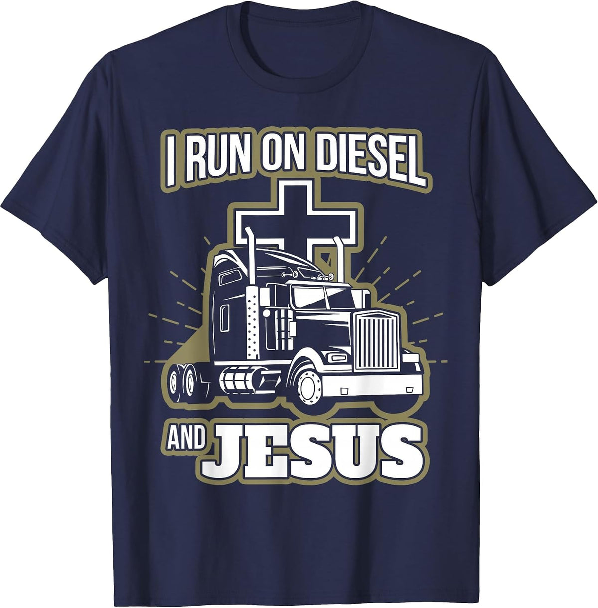 Jesus Truck Driver Christian Trucker T-Shirt - Navy Blue