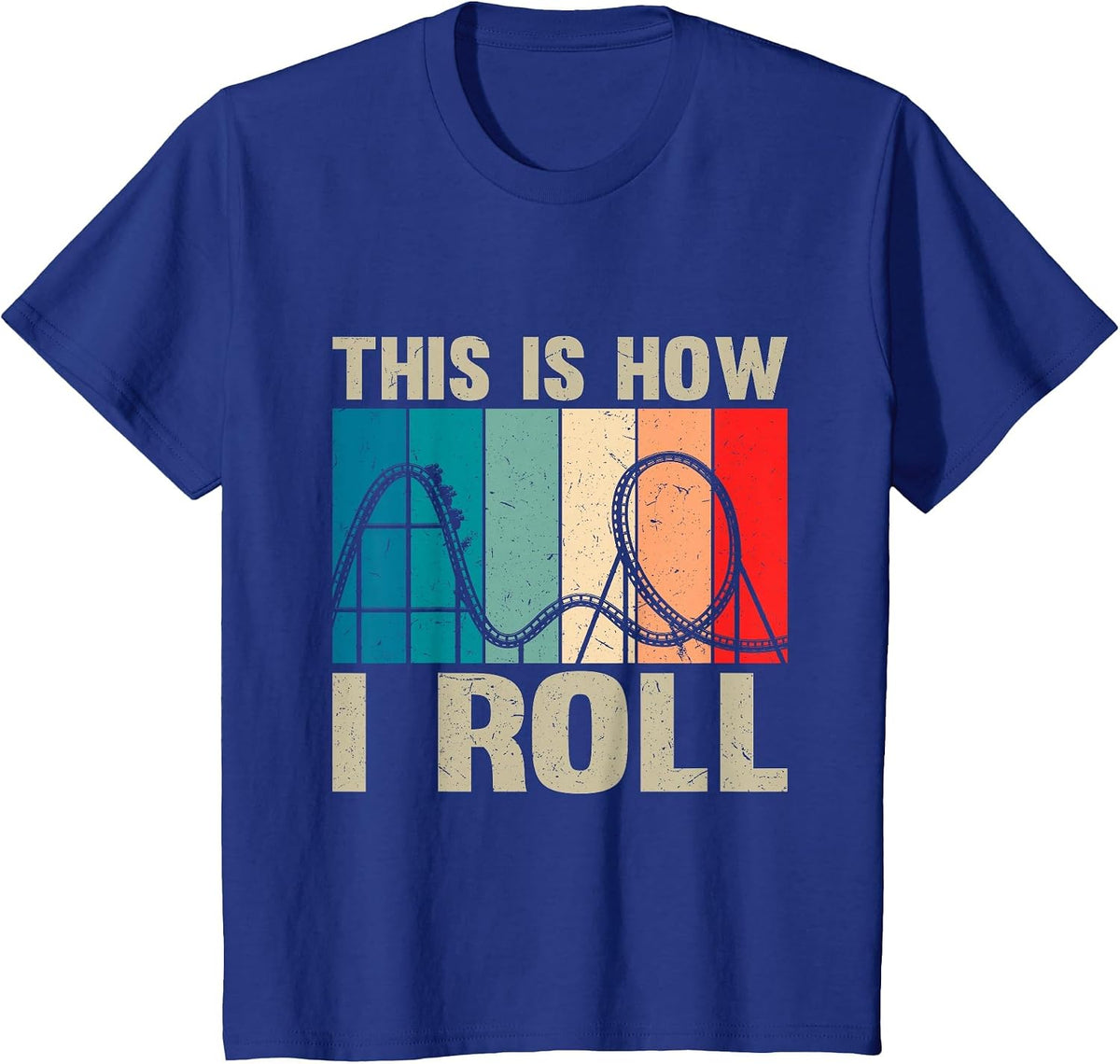 Vintage Roller Coaster Youth Men Women Toddler Park Lover T-Shirt - Royal Blue