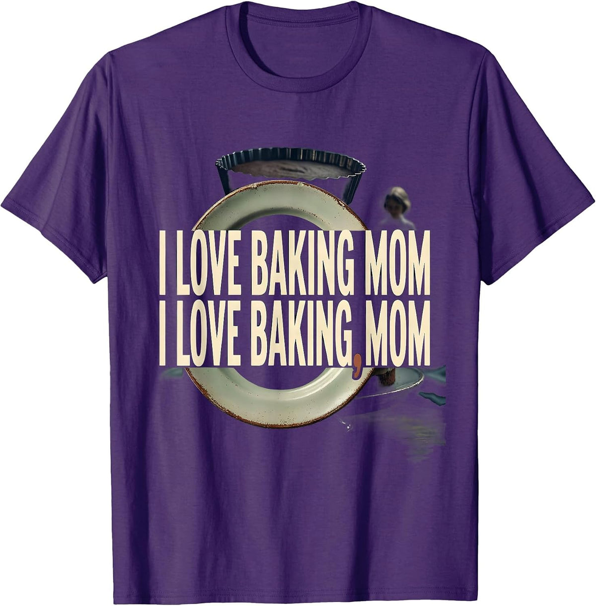 I love baking Mom I love baking Mom Funny Grammar Teacher T-Shirt - Purple