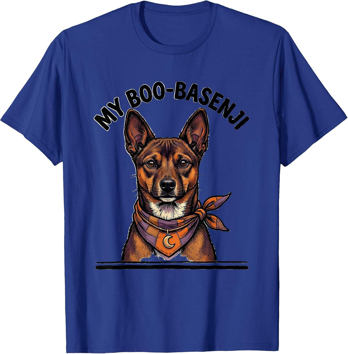 Men's My Boo-Basenji Funny Dog Lover Halloween Costume T-Shirt - Royal Blue