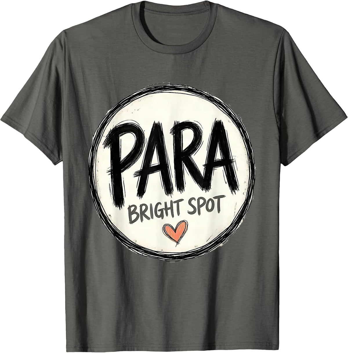 Men's Para Bright Spot Hand-Sketched Paraprofessional Paraeducator T-Shirt - Asphalt Grey