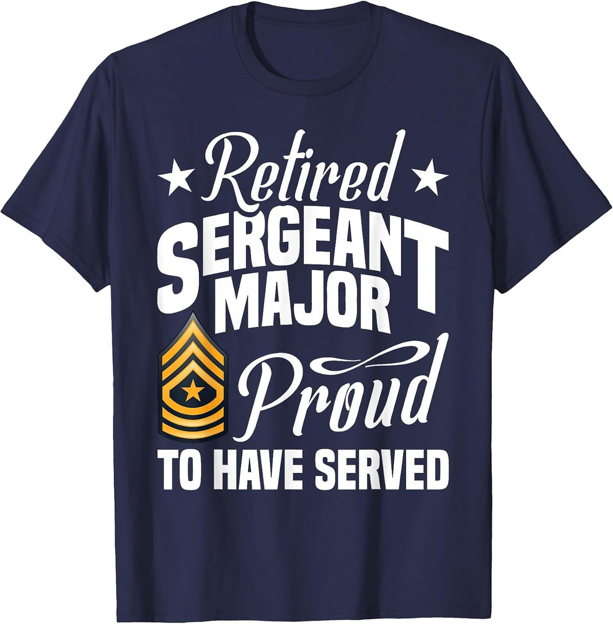 Veteran Soldier American Flag Proud Army Sergeant Major T-Shirt - Navy Blue