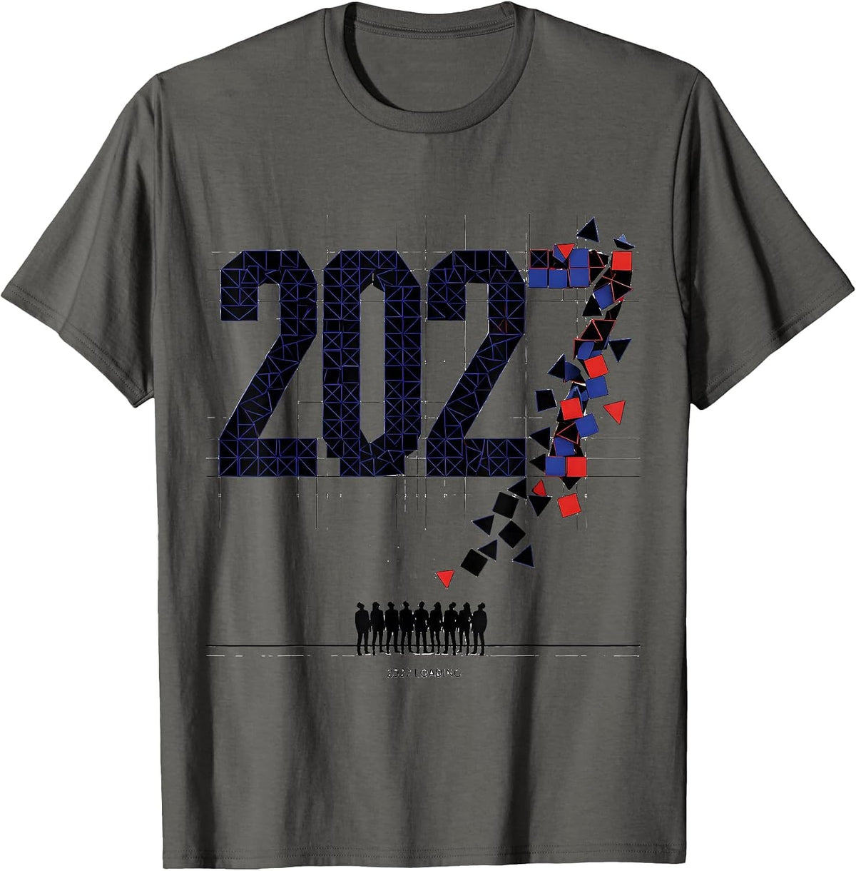 Men's 2027 Loading Geometric New Year Party Countdown Family T-Shirt - Asphalt Grey