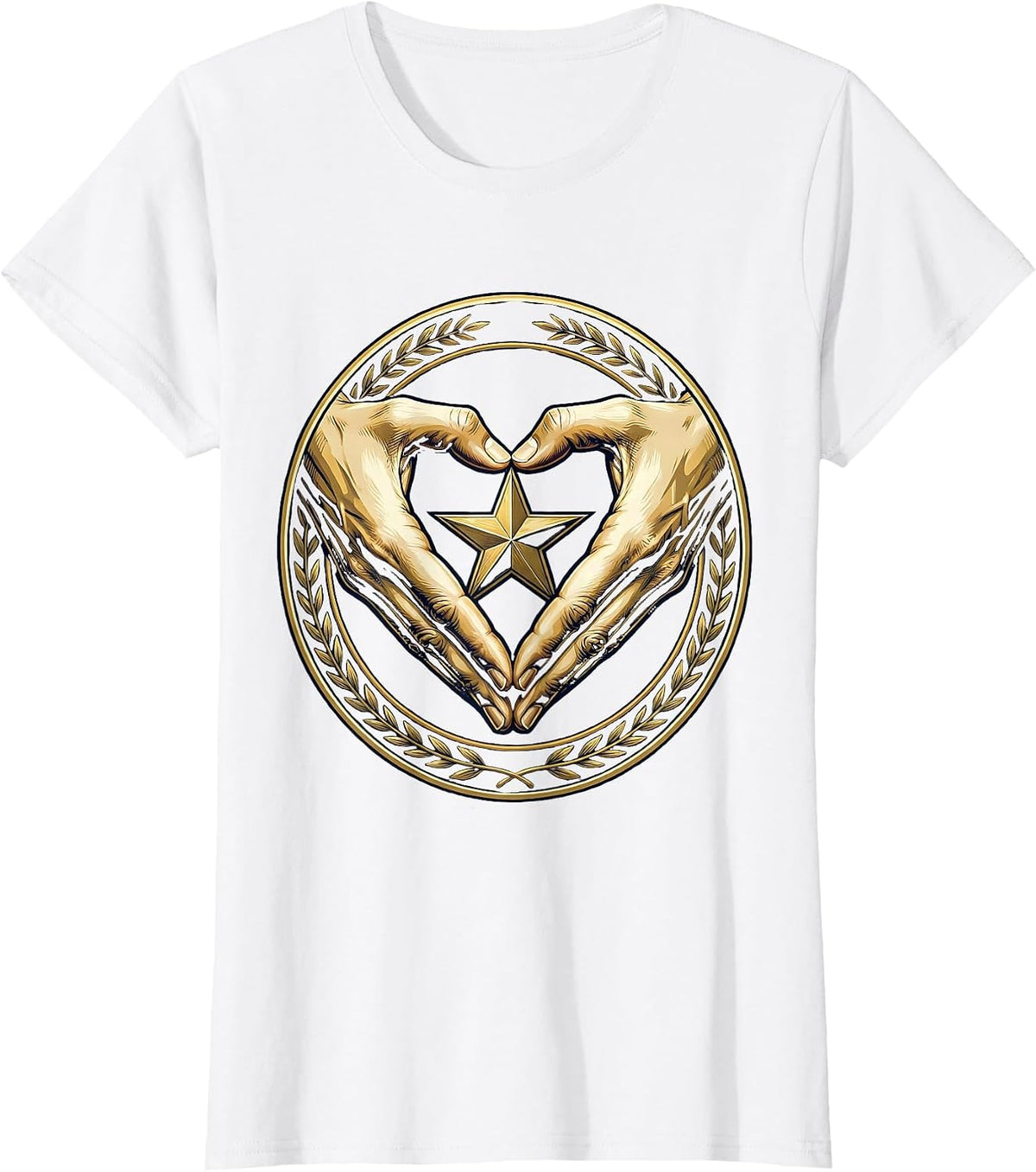 Paraprofessional Heart Hands Glowing Star Design T-Shirt - White