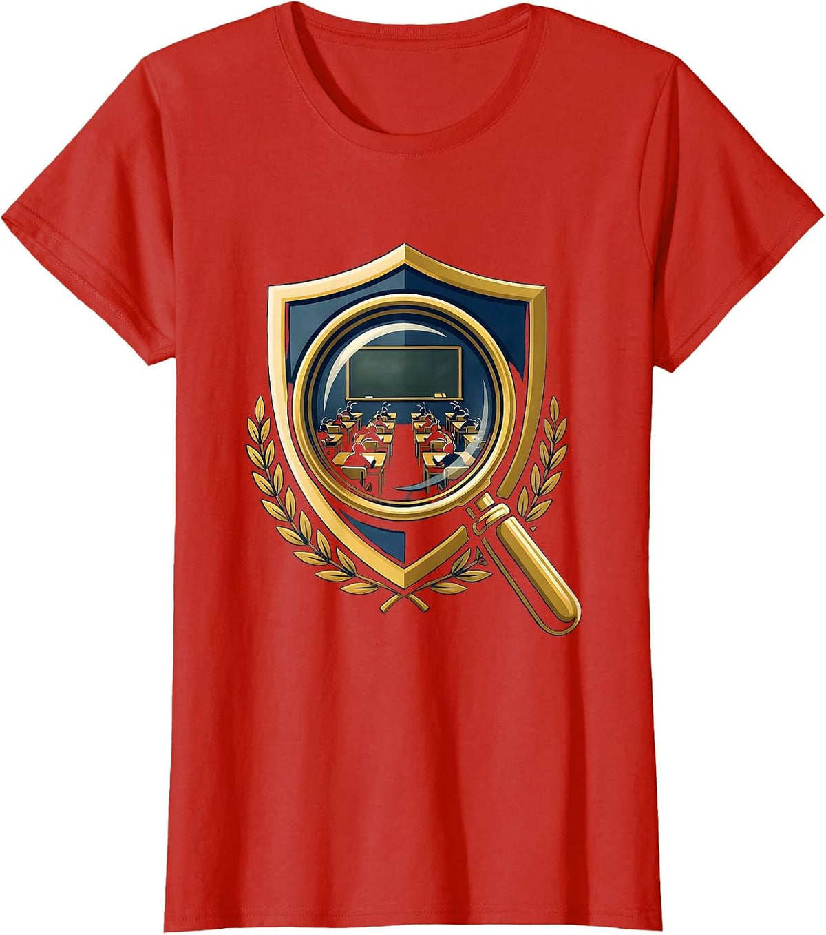 Women's 5th Grade Teacher Magnifying Glass Ant Classroom T-Shirt - Red