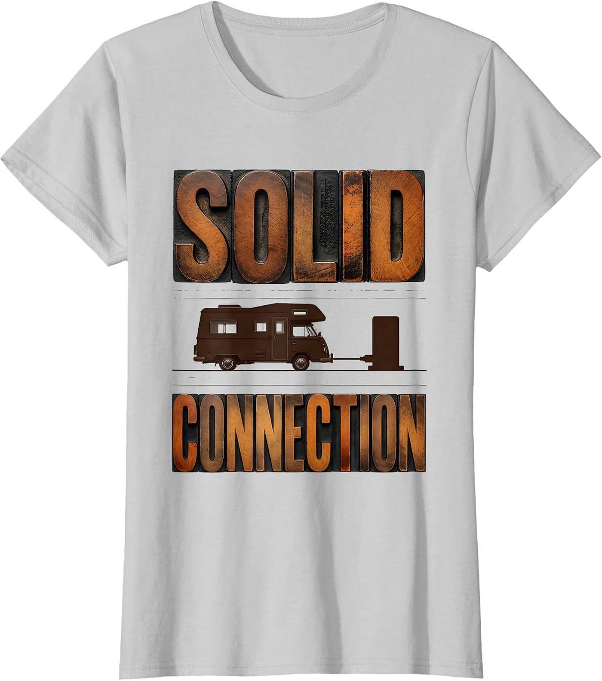 Solid Connection Retro Van Life Nomads Camper Van Dwellers T-Shirt - Silver Grey