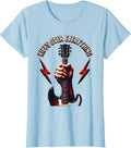 Women's Riffs Over Everything Metal Band Graphic Design T-Shirt - Baby Blue