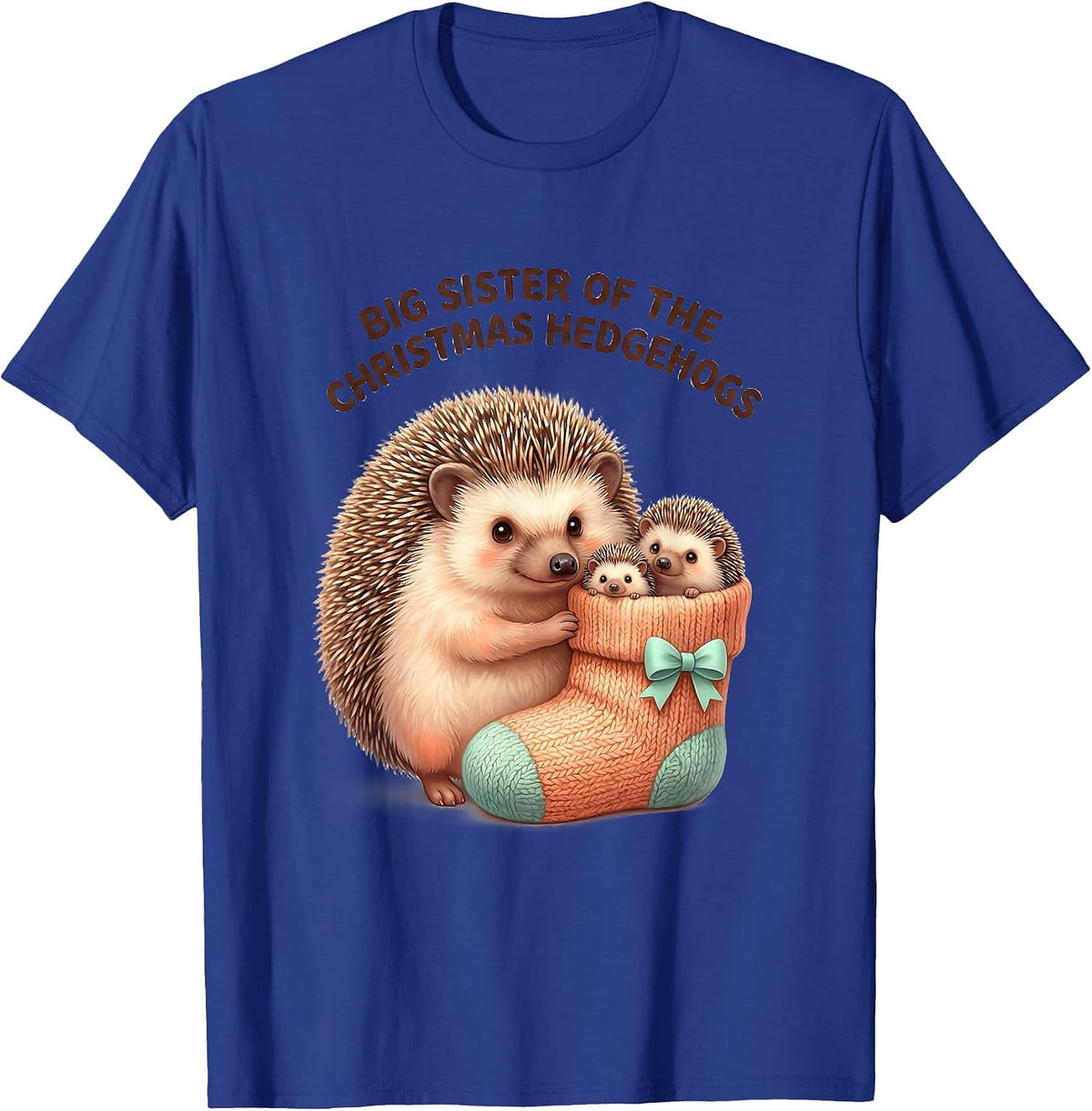 Men's Big Sister Of The Christmas Hedgehogs Cute Kawaii Hedgehog T-Shirt - Royal Blue