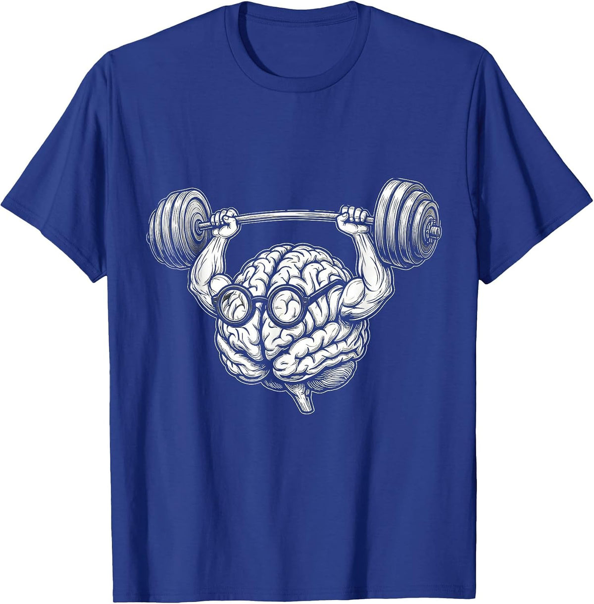 5th Grade Teacher Brain Lifting Barbell Graphic T-Shirt - Royal Blue