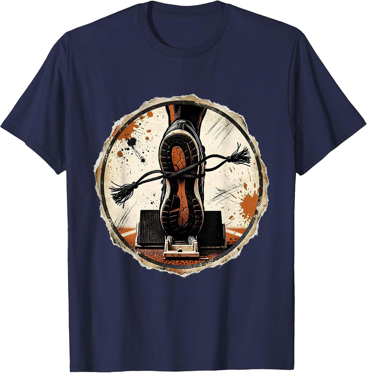 We Almost Always Almost Win Sprinter Snapped Lace T-Shirt - Navy Blue