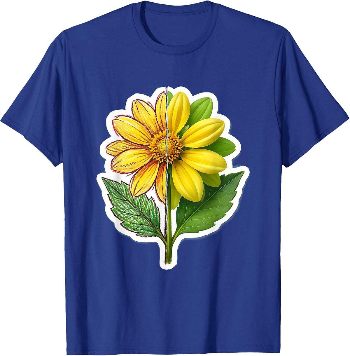 Paraprofessional Crayon Blooms Into Flower Art T-Shirt - Royal Blue
