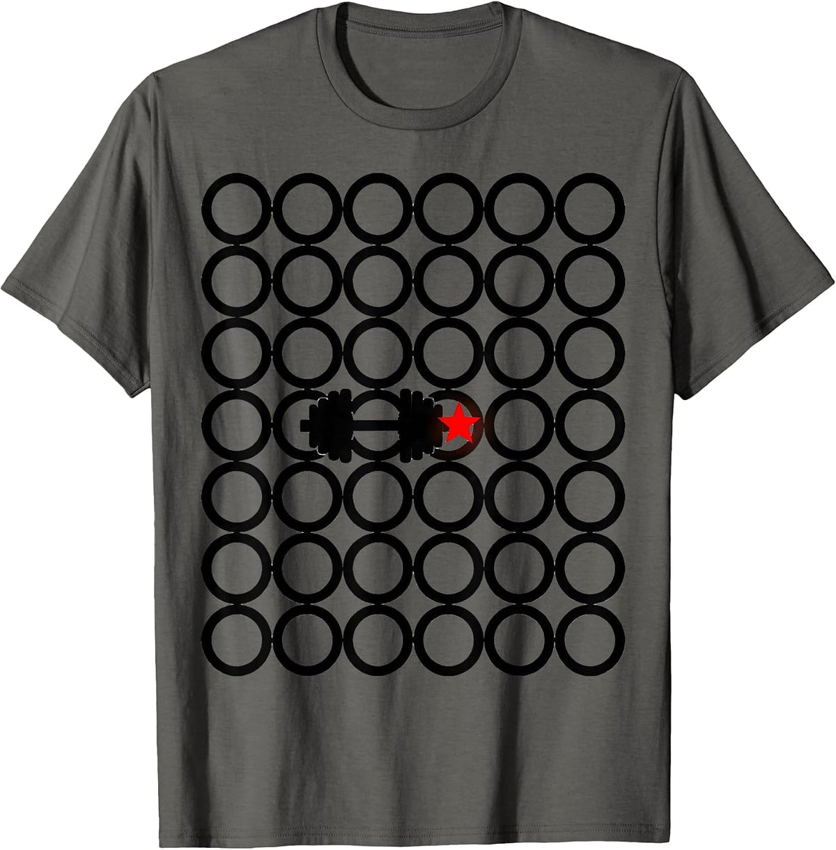 Men's Loaded Ring Grid Funny Gym Workout Christmas Novelty T-Shirt - Asphalt Grey