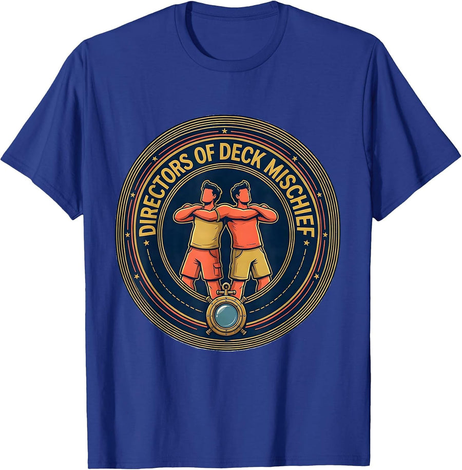 Directors of Deck Mischief Funny Cruise Couples Trouble T-Shirt - Royal Blue