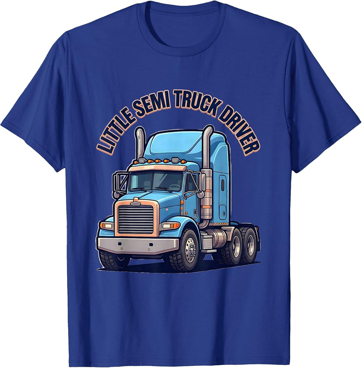 Little Semi Truck Driver Cute Kawaii Toddler Trucker Humor T-Shirt - Royal Blue