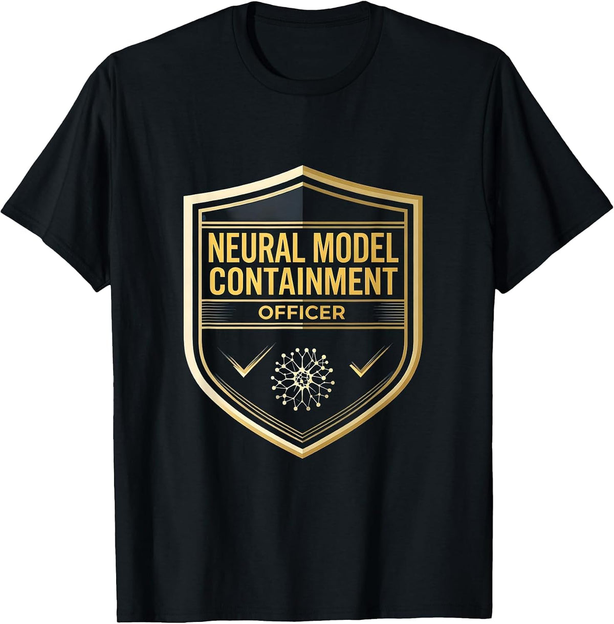 Men's Neural Model Containment Officer Funny AI Engineer Tech T-Shirt - Black
